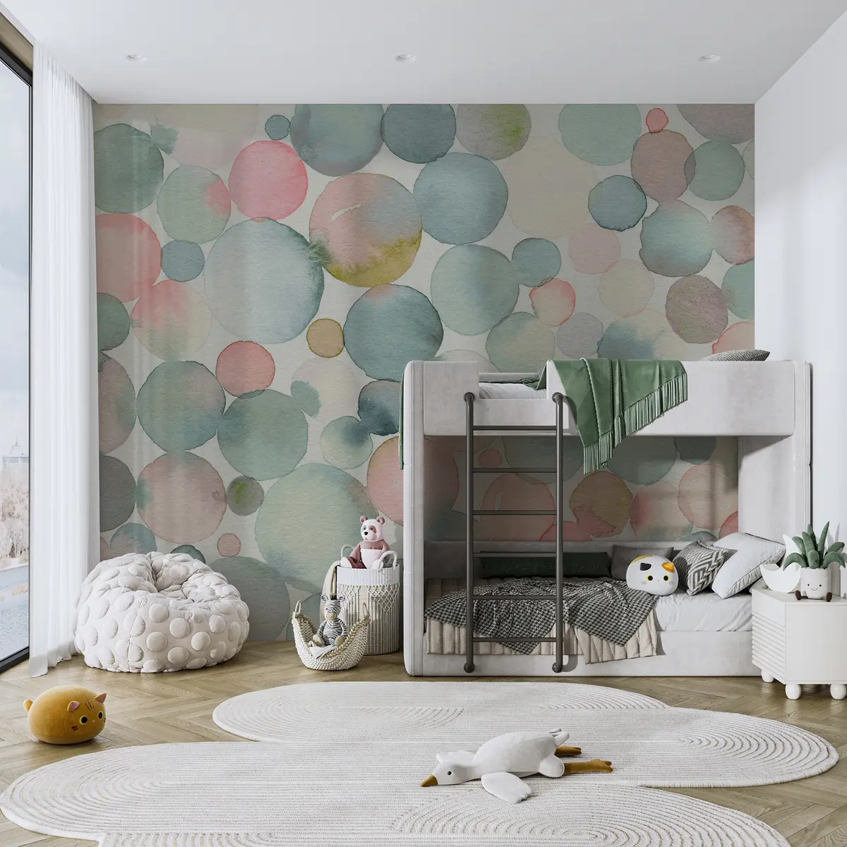 murales de pared Burbujas de acuarela pastel u29990