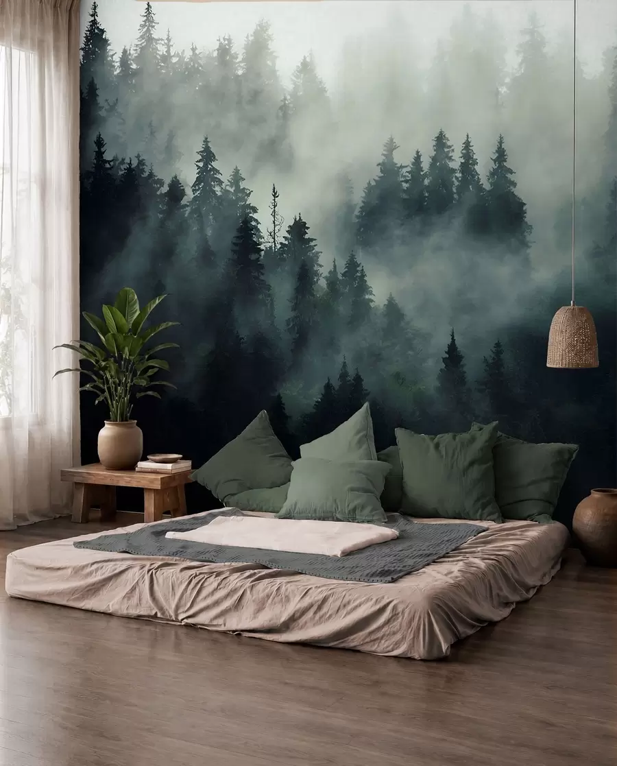 murales de pared Mañana brumosa, bosque u36439