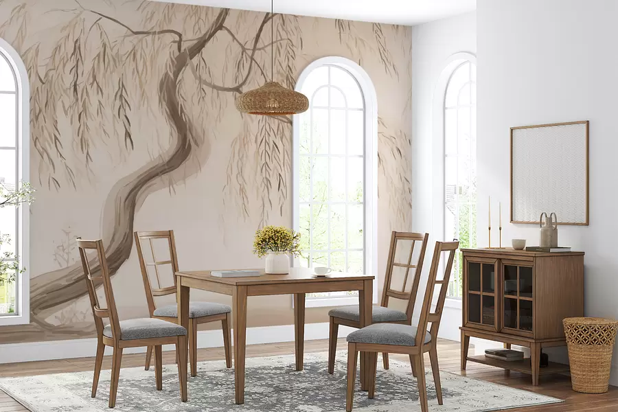 murales de pared Árbol,árbol en colores pastel w01753