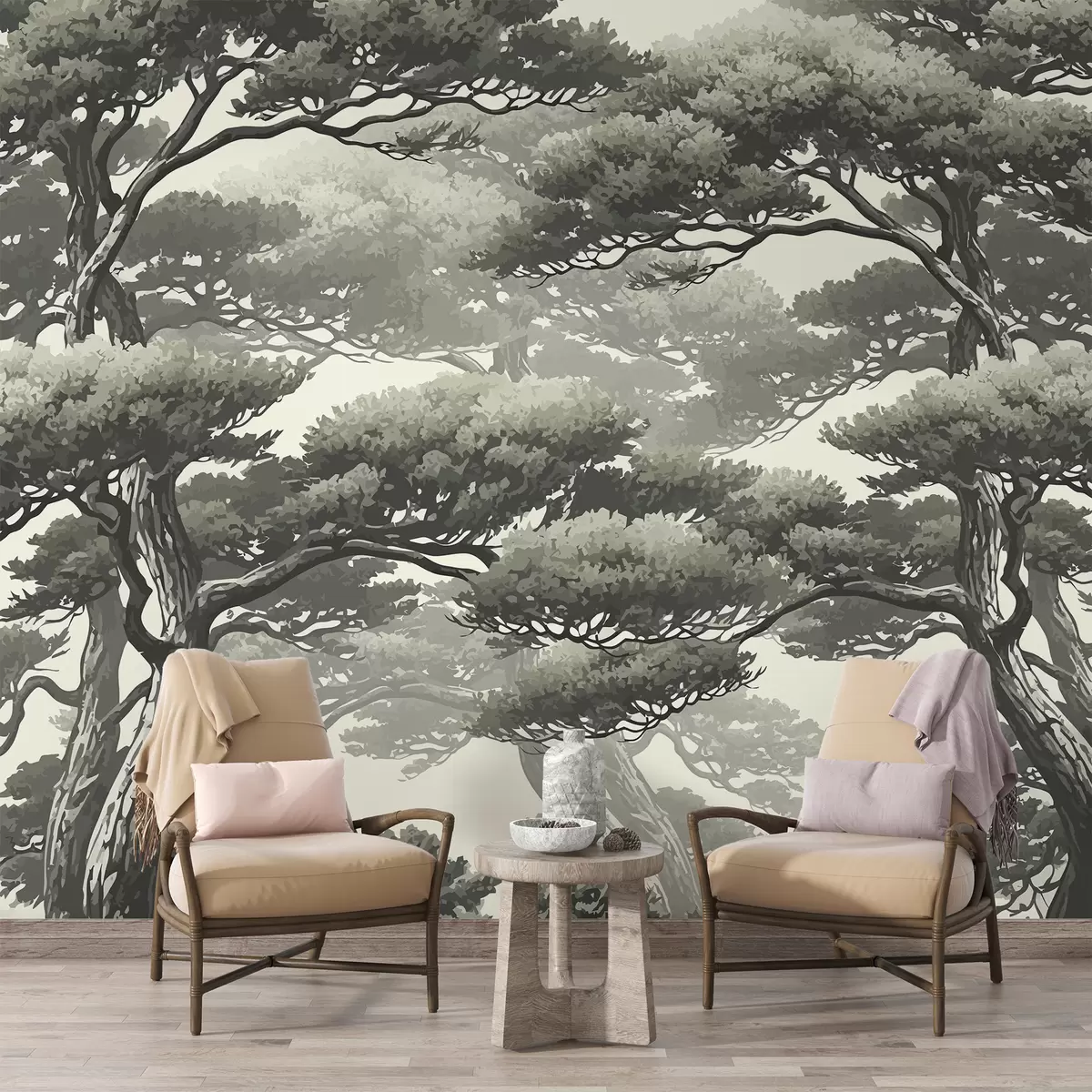 Murales de pared Árboles de estilo japonés w01755v3 murales de pared Árboles de estilo japonés w01755v3