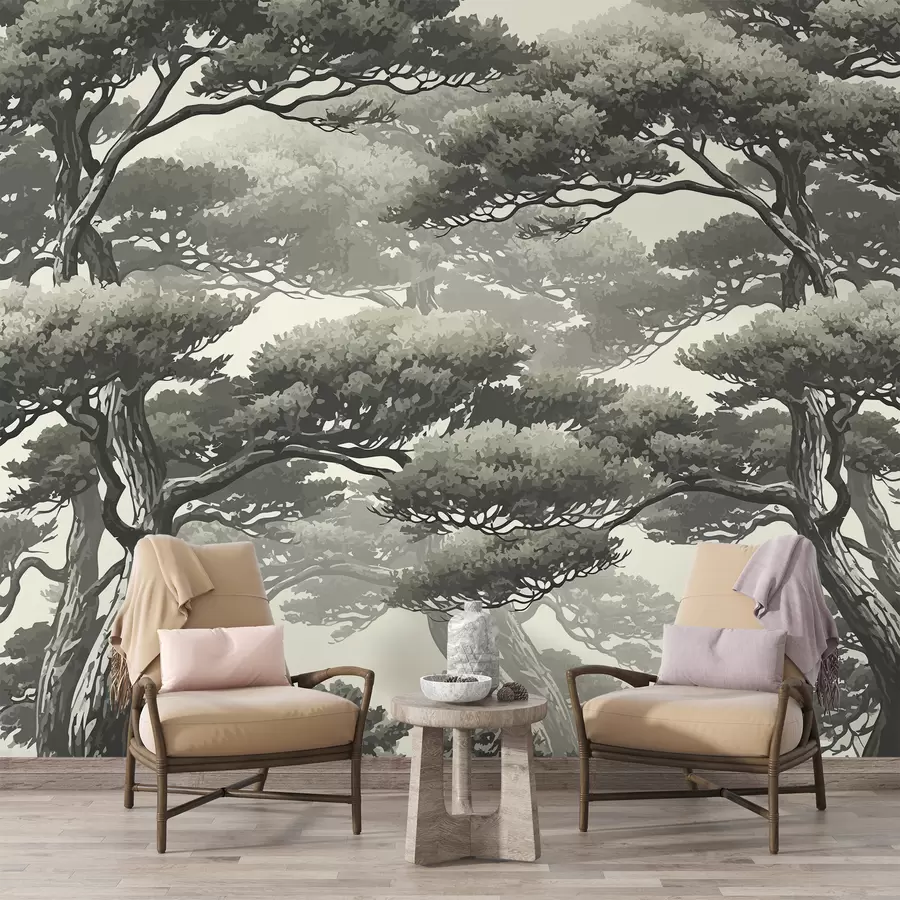 Murales de pared Árboles de estilo japonés w01755v3 murales de pared Árboles de estilo japonés w01755v3