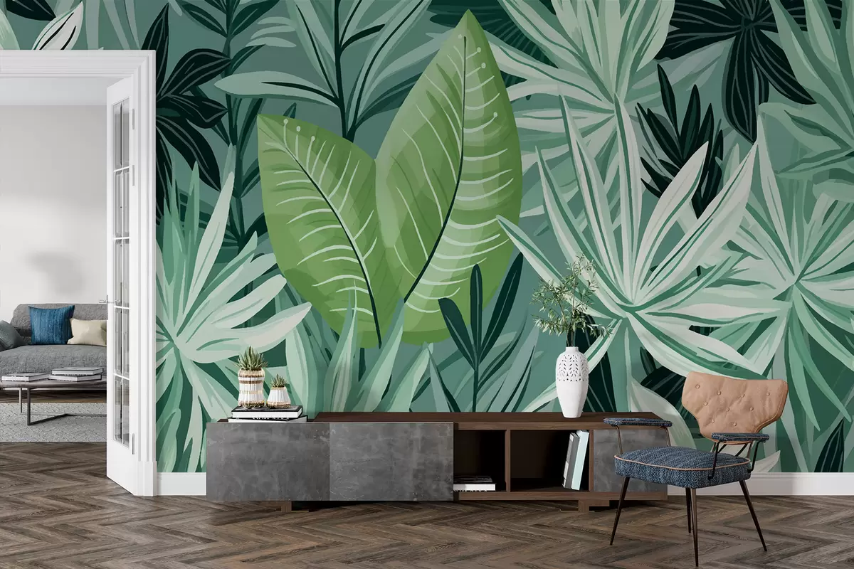 murales de pared Follaje tropical w01737