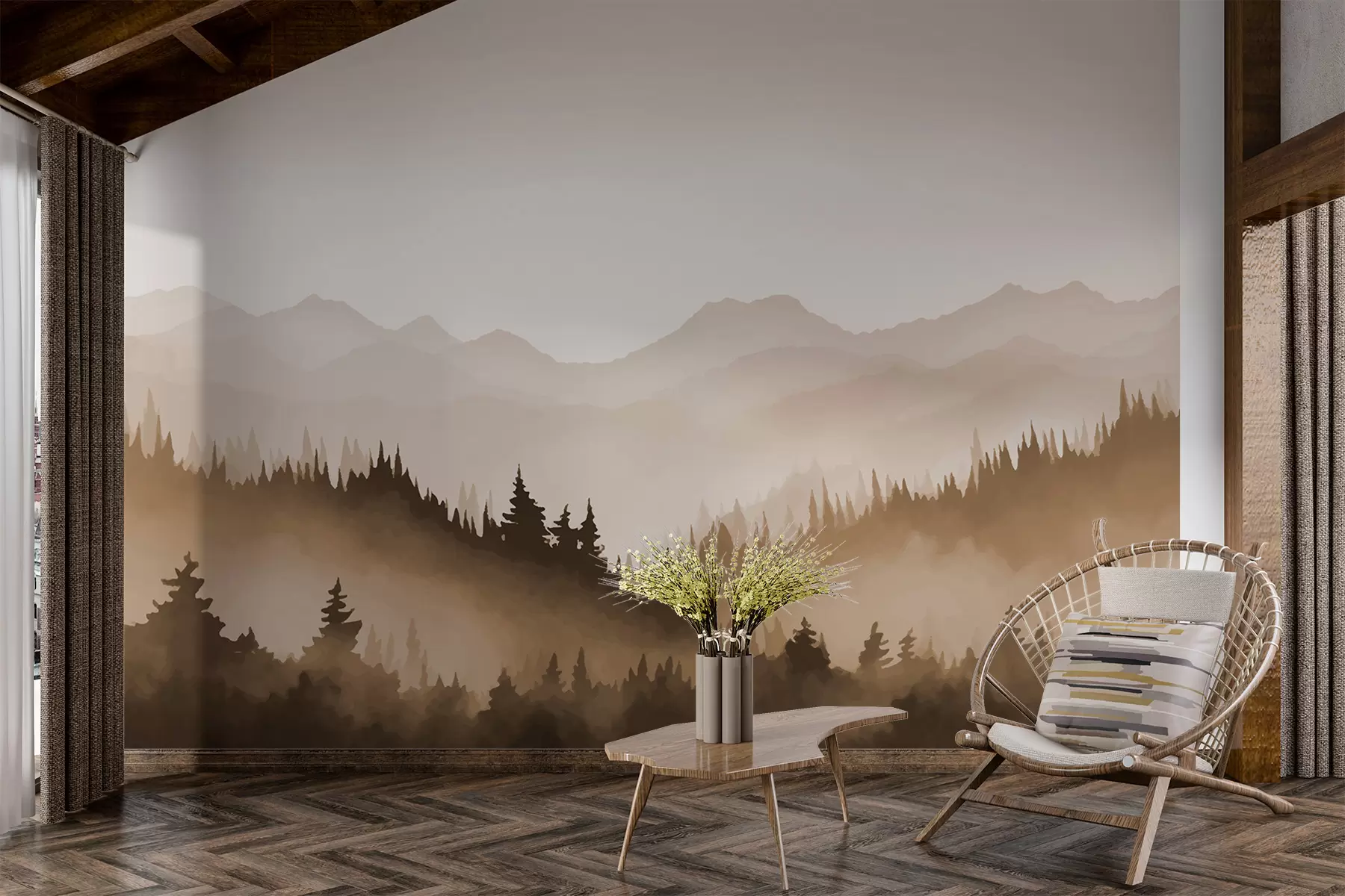 murales de pared Montañas w01747v1