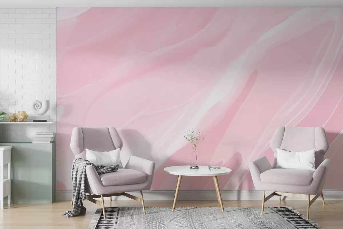 murales de pared Suaves olas rosas w08356