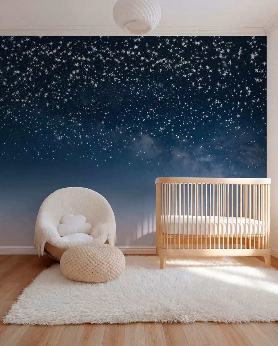 murales de pared Lluvia de estrellas en azul w01797