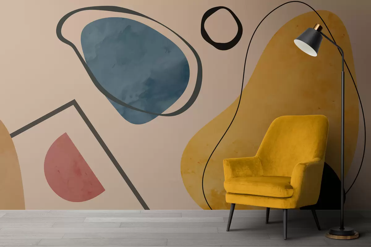 murales de pared Geometría colorista de formas divertidas w01830
