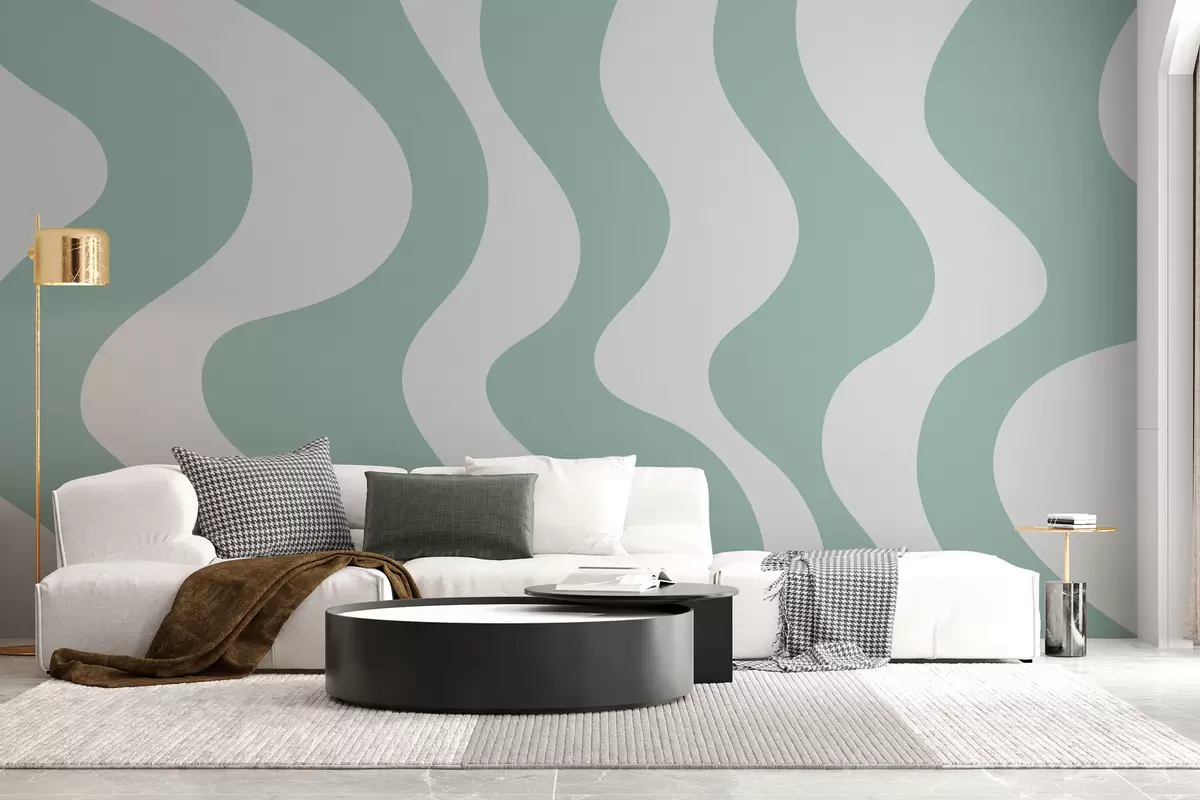 Murales de pared Líneas verdes sinuosas w01833 murales de pared Líneas verdes sinuosas w01833