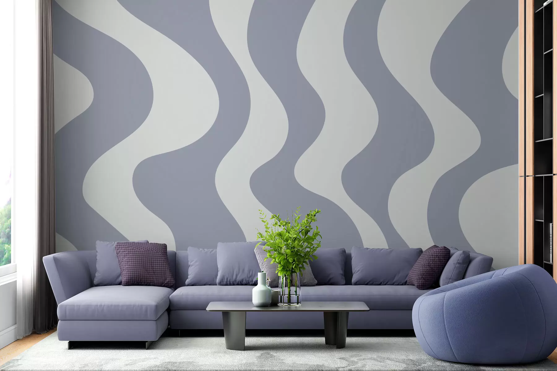 murales de pared Líneas de bobinado w01833v2