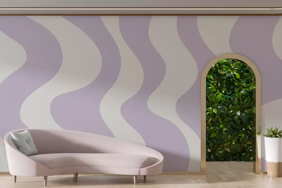 murales de pared Líneas moradas sinuosas w01833v4