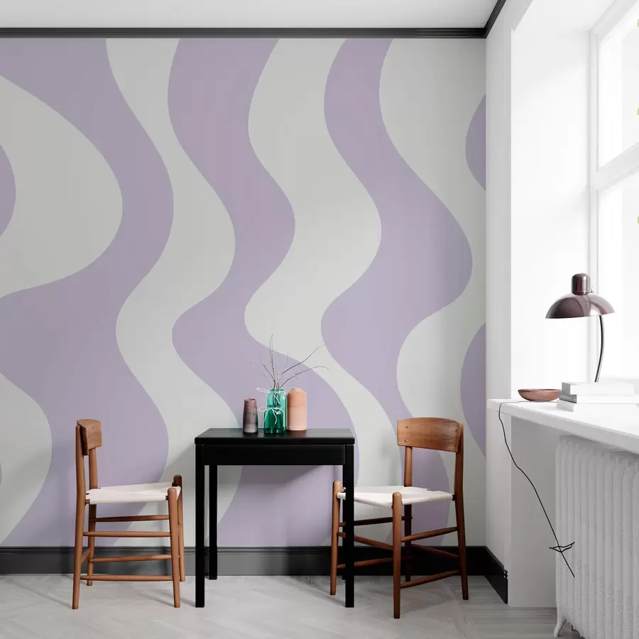 murales de pared Líneas moradas sinuosas w01833v4