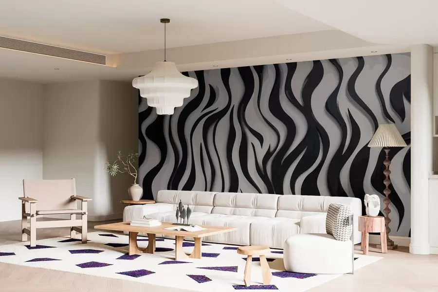 Murales de pared Ondas negras w01838 murales de pared Ondas negras w01838