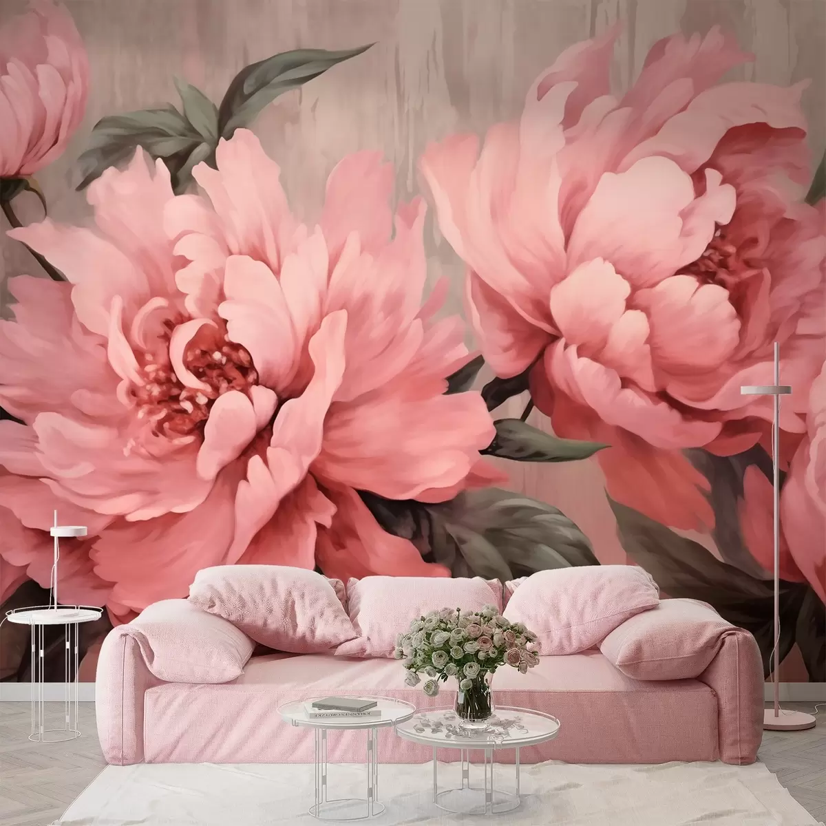 Murales de pared peonías rosadas w01906 murales de pared peonías rosadas w01906