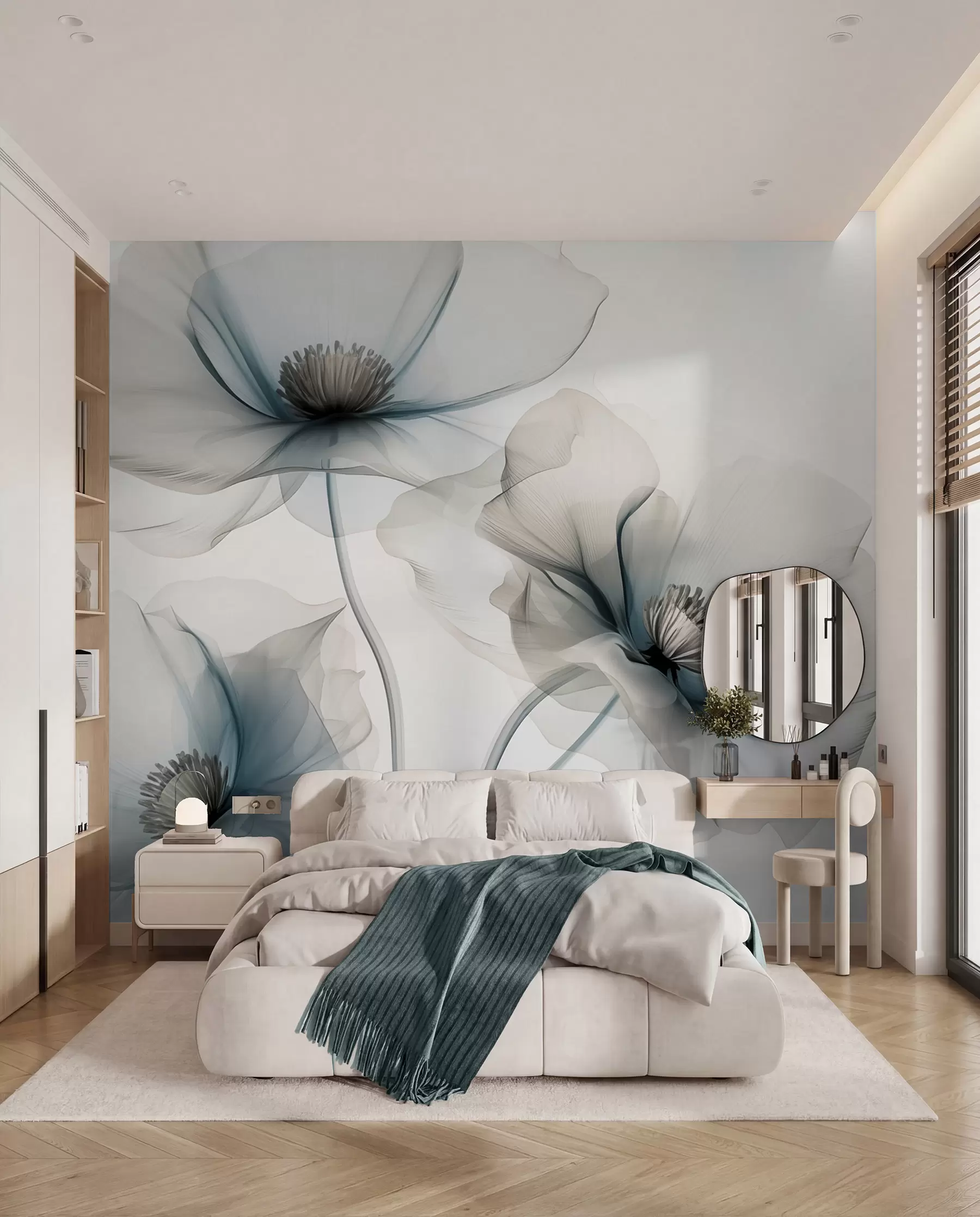 murales de pared Pétalos en tinta w01981