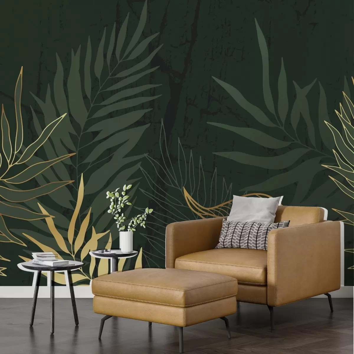 Murales de pared Tropical en tonos verdes w01997v3 murales de pared Tropical en tonos verdes w01997v3