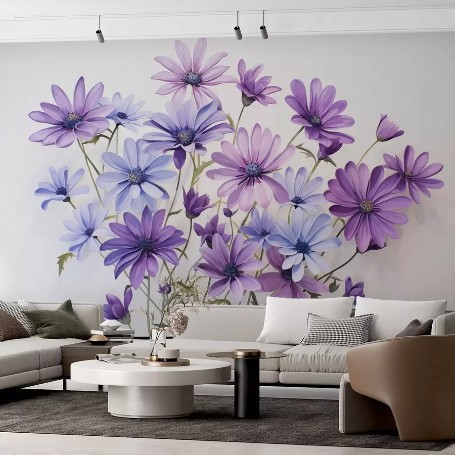 Murales de pared Delicadas flores silvestres en flor acuarela w02048 murales de pared Delicadas flores silvestres en flor acuarela w02048