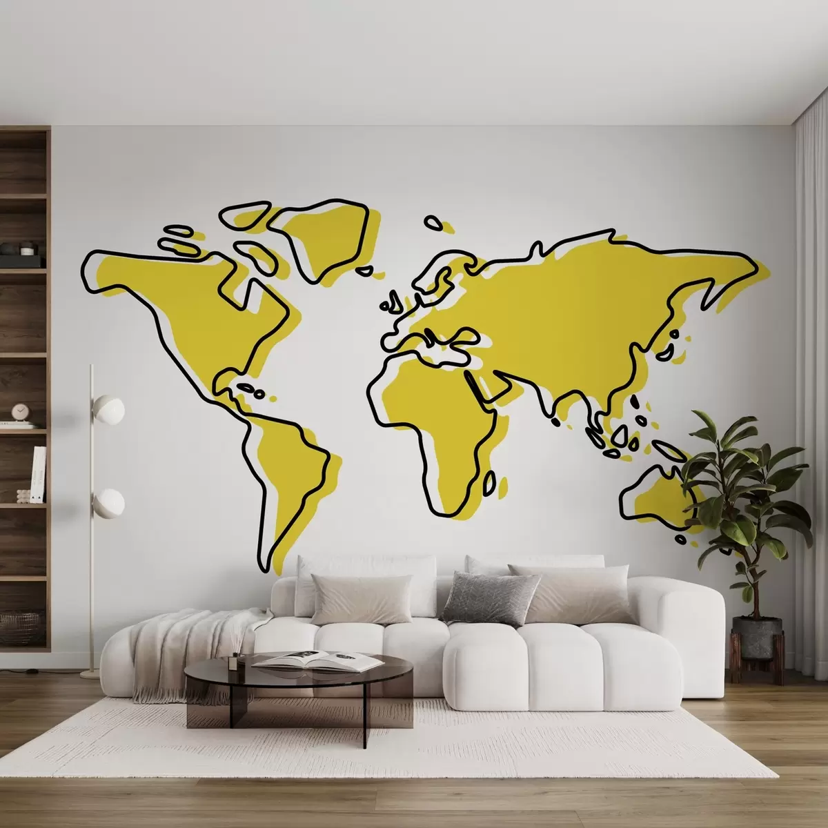 Murales de pared Mapamundi estilizado en vivos colores u99073 murales de pared Mapamundi estilizado en vivos colores u99073