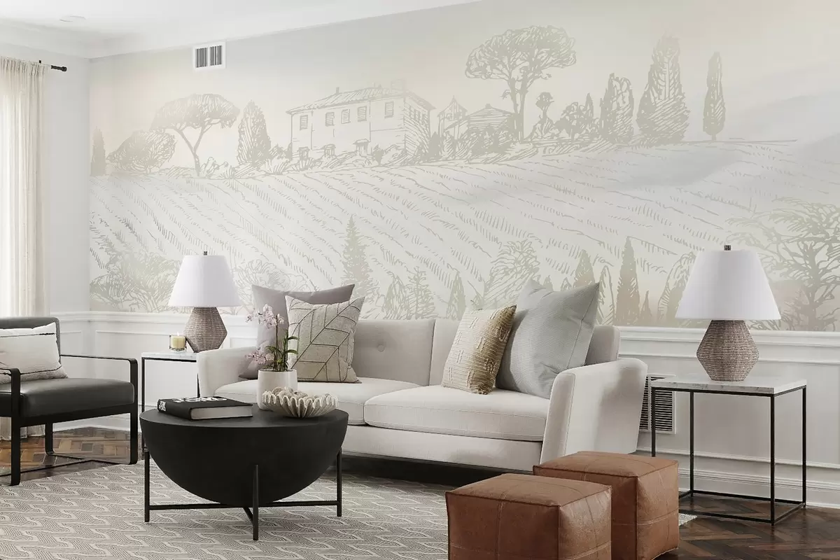 murales de pared Paisaje sereno con suaves colinas u99571