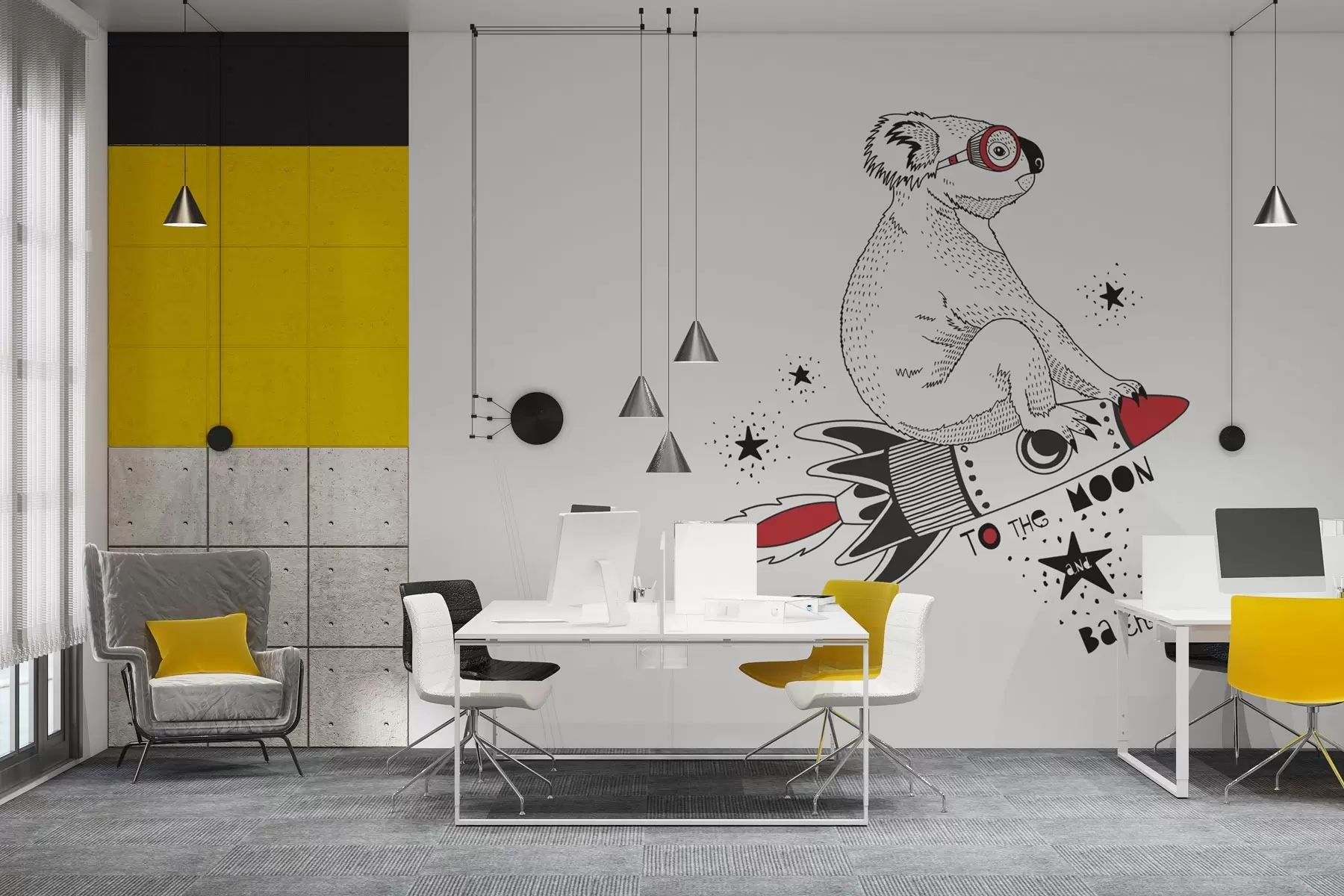 murales de pared La aventura espacial de Koala te espera w00151