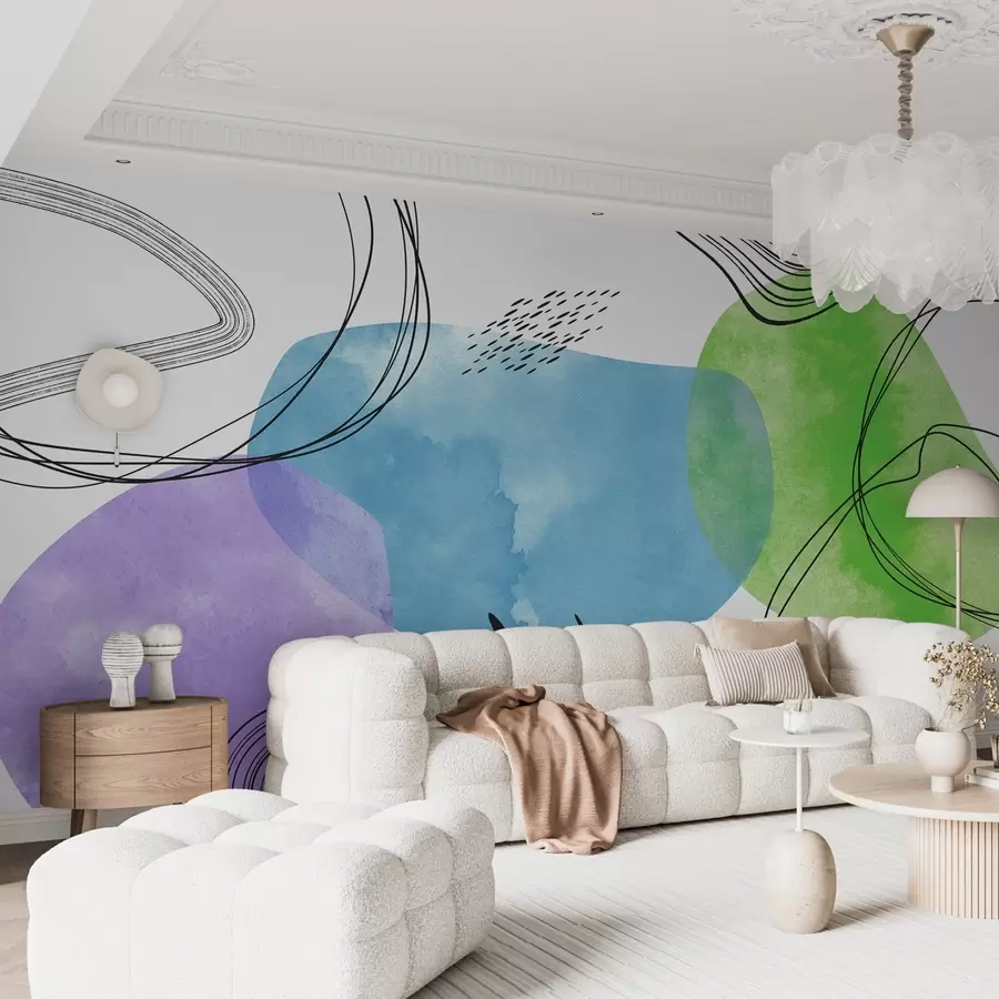 murales de pared Formas abstractas de colores en armonía w00584