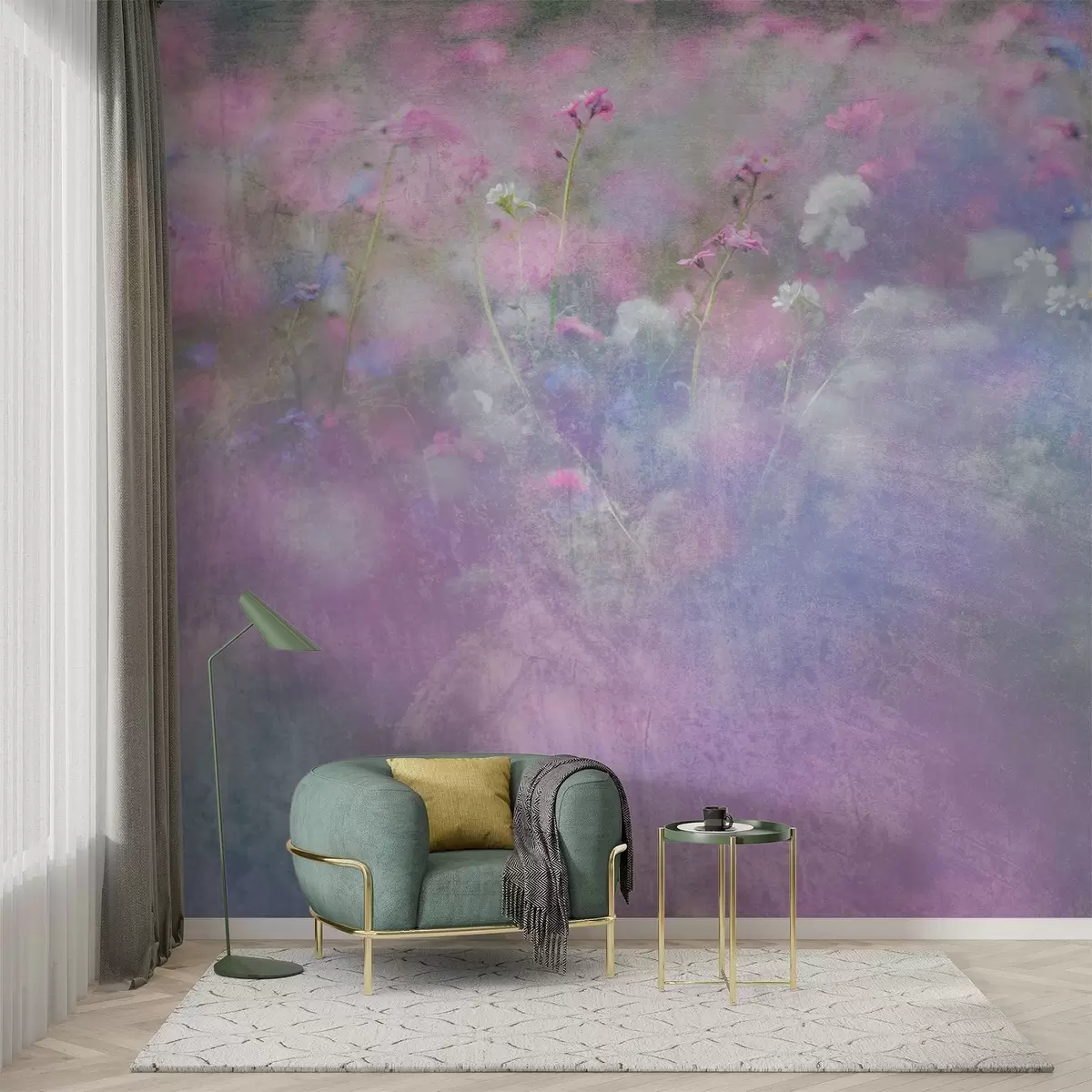 Murales de pared Delicadas flores en suaves tonos pastel w00700 murales de pared Delicadas flores en suaves tonos pastel w00700