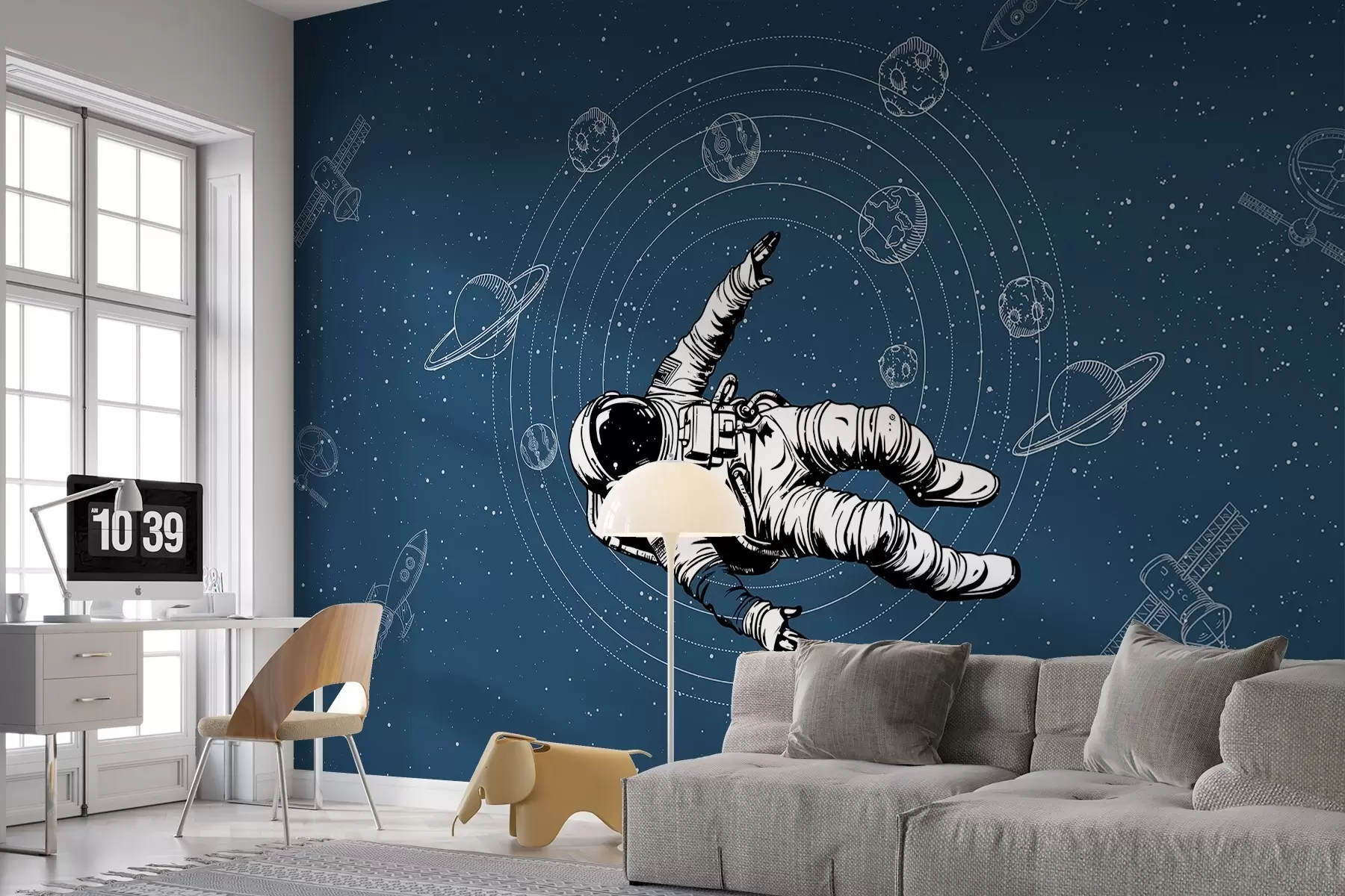 murales de pared Astronauta explorando el vasto cosmos w00712