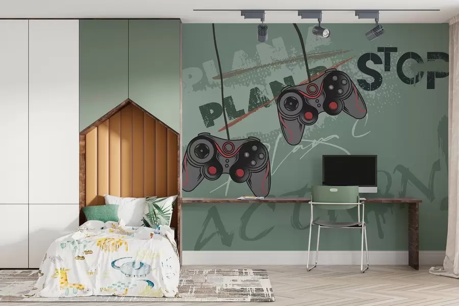 murales de pared Empieza el juego: ¡hora de la acción! w00829v2