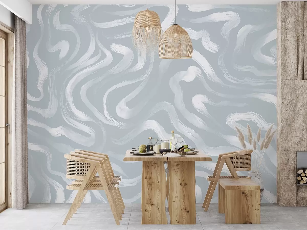 murales de pared Ondas elegantes sobre un fondo suave w00853