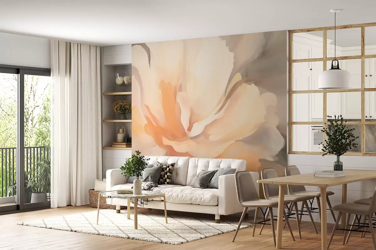 Murales de pared Explosión floral en acuarela en cálidos tonos pastel w02039 murales de pared Explosión floral en acuarela en cálidos tonos pastel w02039