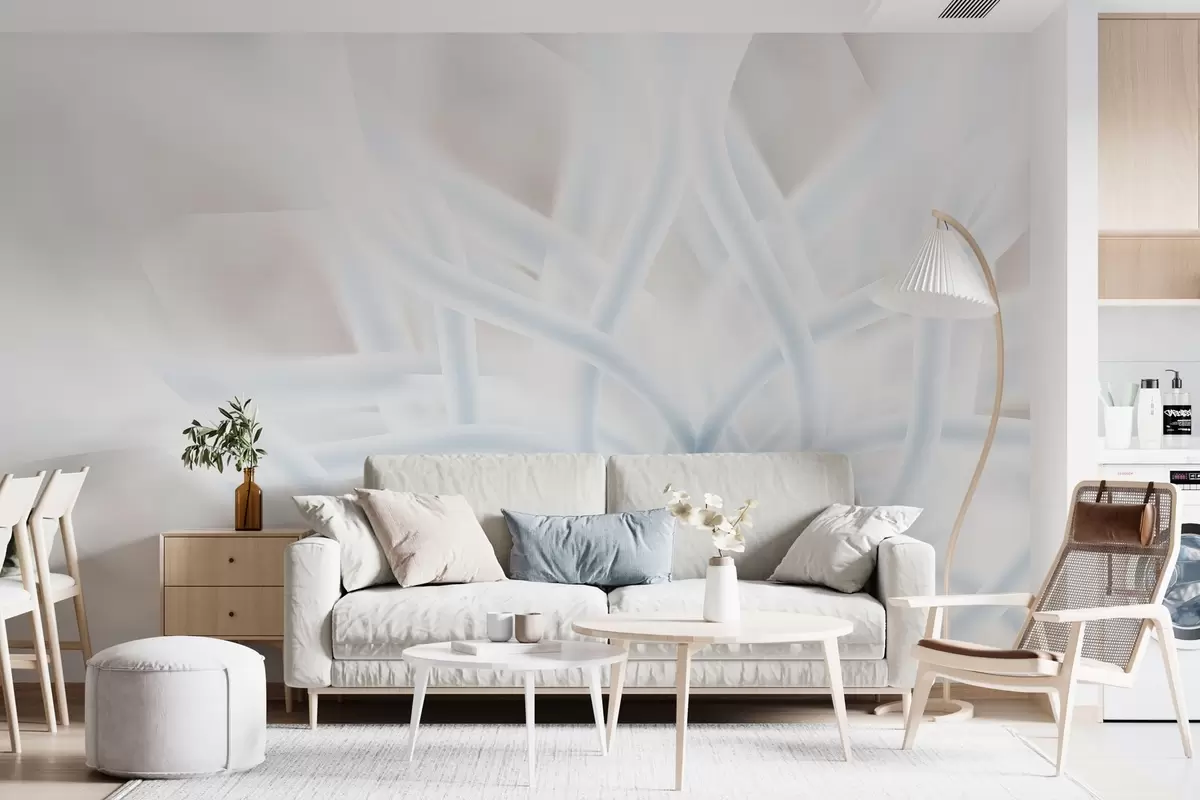 Murales de pared Gran flor futurista en delicados y vaporosos colores pastel w02081 murales de pared Gran flor futurista en delicados y vaporosos colores pastel w02081