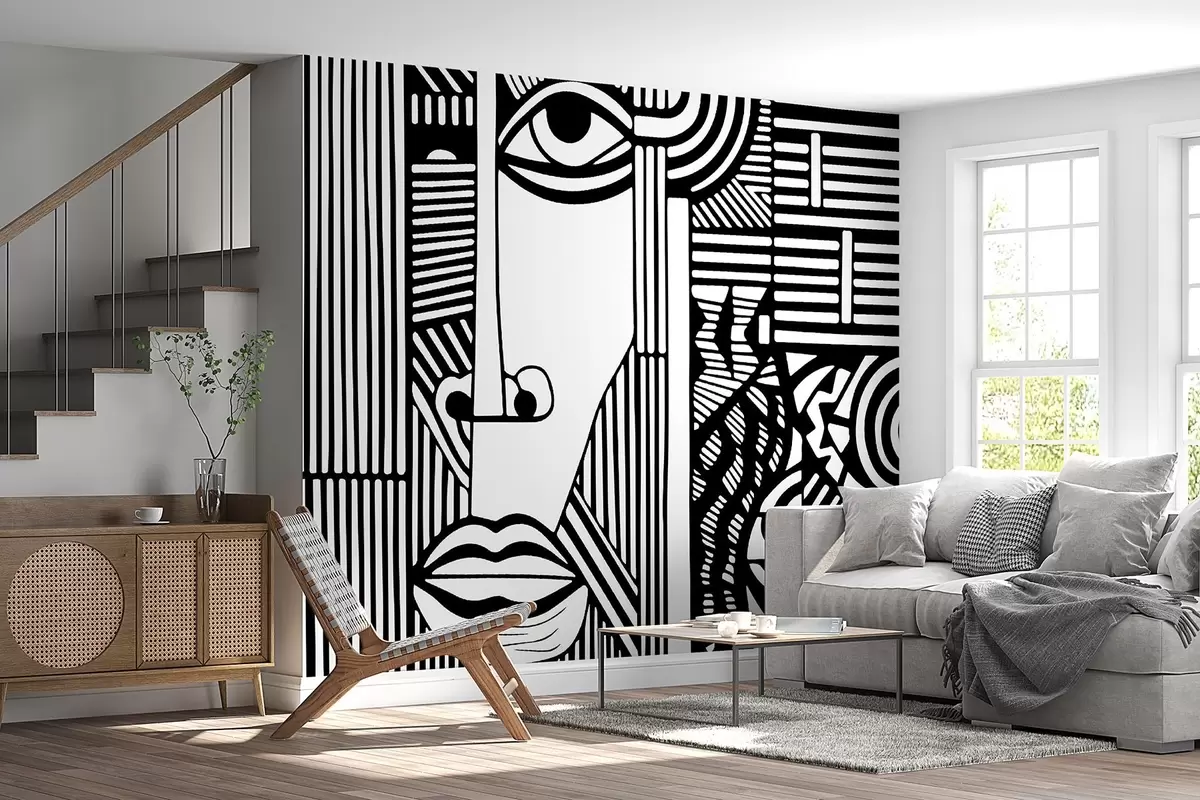 murales de pared Representación abstracta de un rostro humano u98711