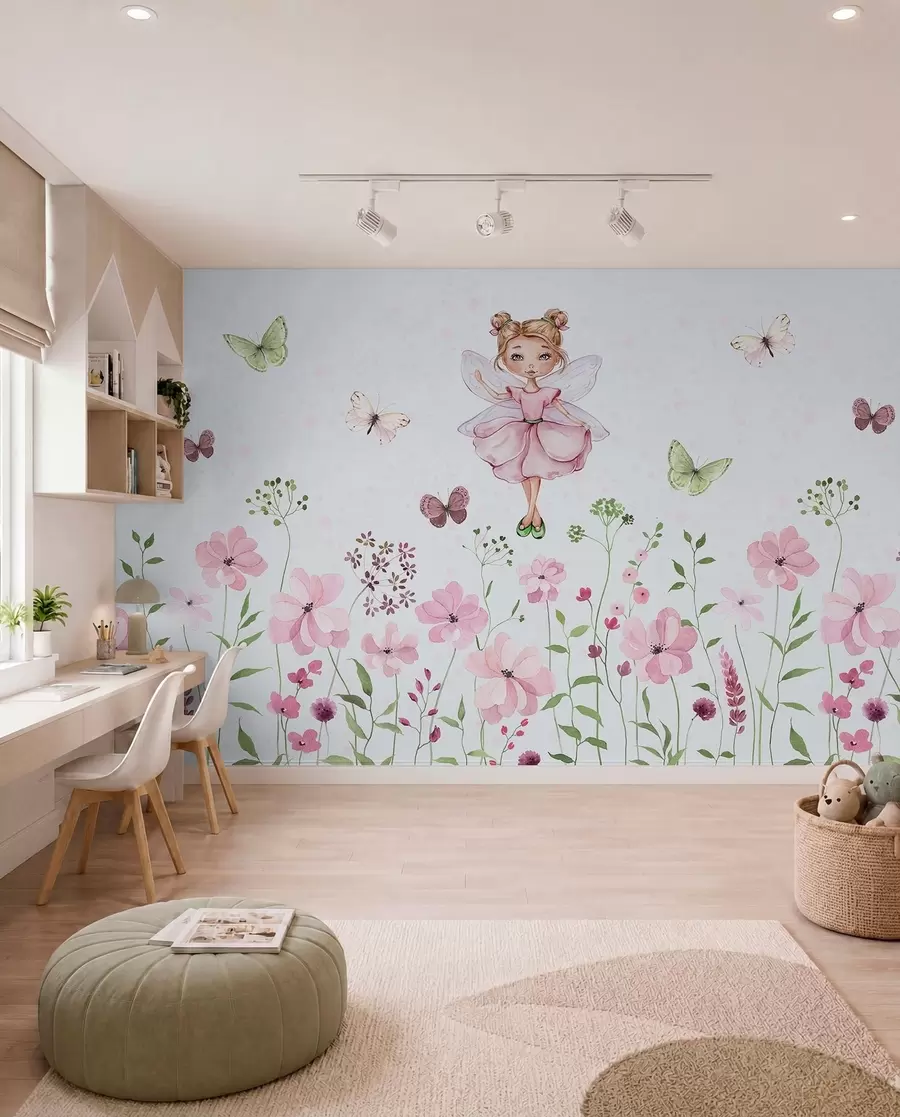 murales de pared Hada del prado florido w01460