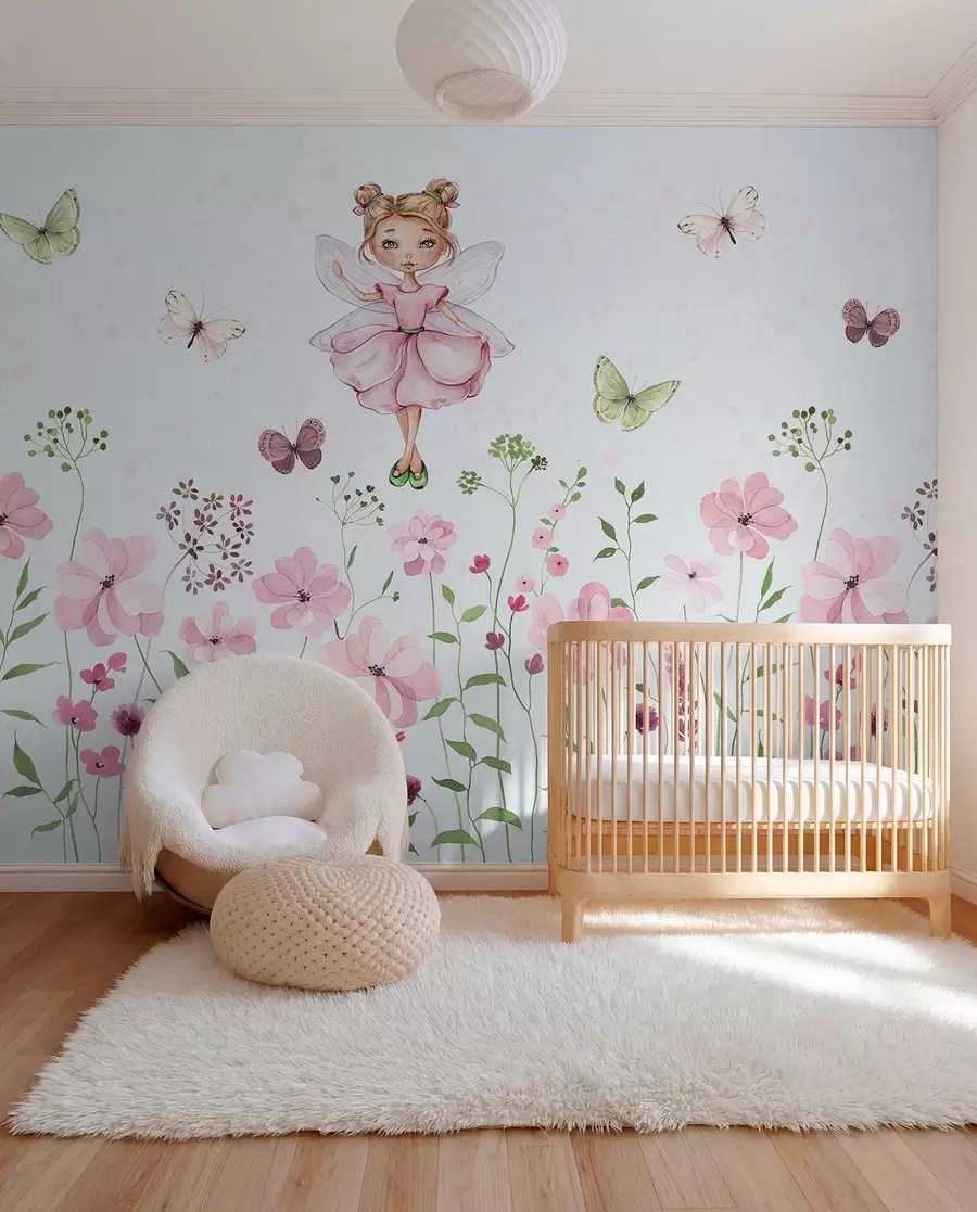 murales de pared Hada del prado florido w01460