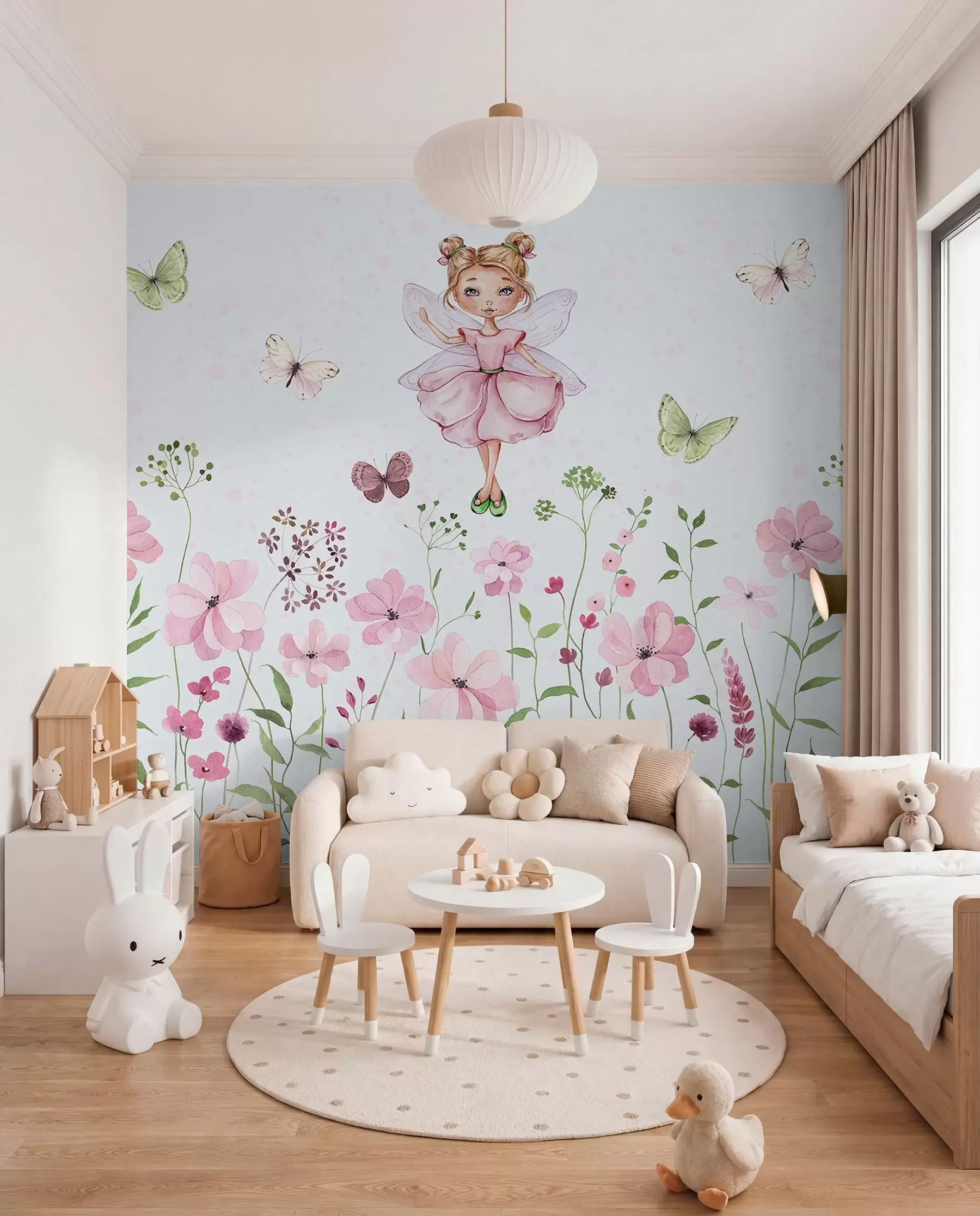 murales de pared Hada del prado florido w01460