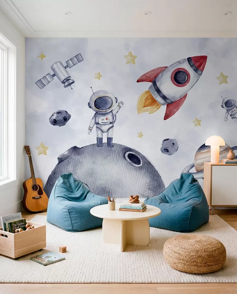murales de pared Pequeños astronautas en vuelo w01461