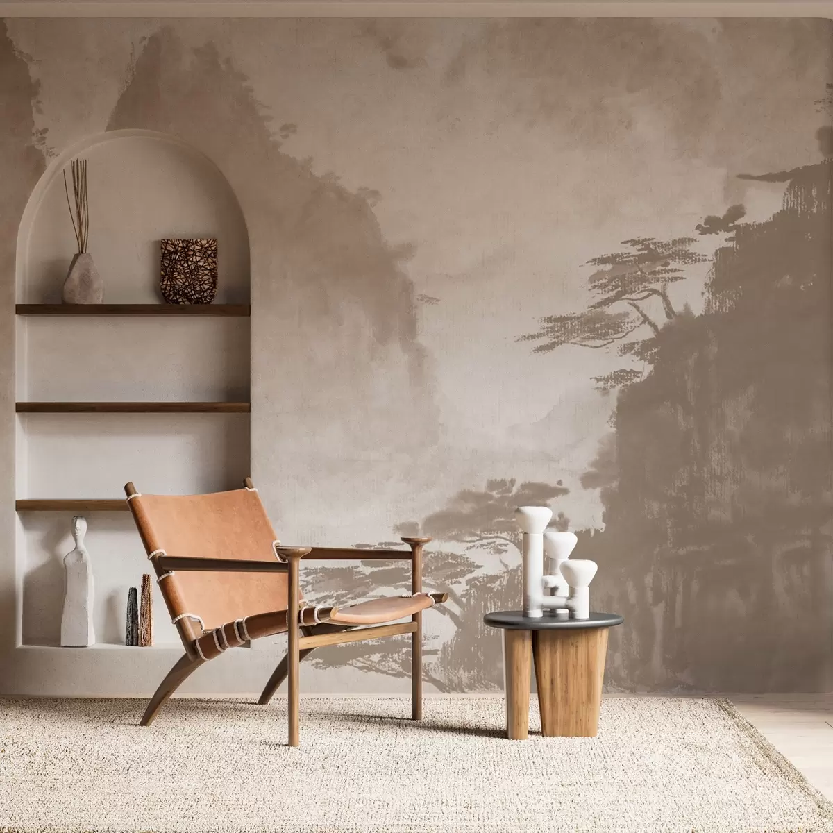 Murales de pared Serenas montañas con gráciles árboles u98743 murales de pared Serenas montañas con gráciles árboles u98743