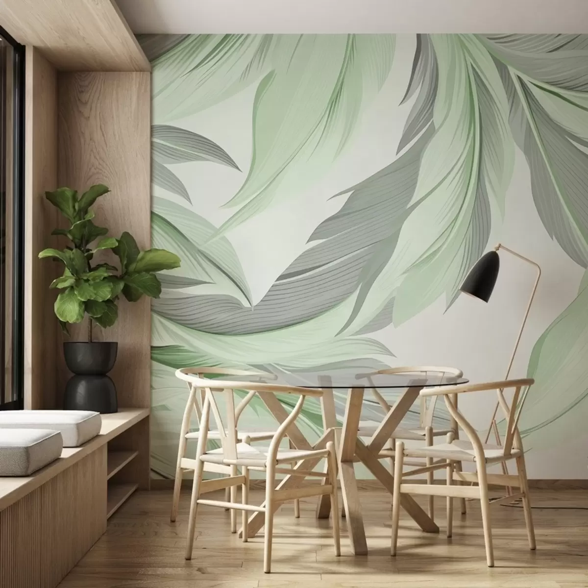 Murales de pared Hojas grandes w08398v2 murales de pared Hojas grandes w08398v2