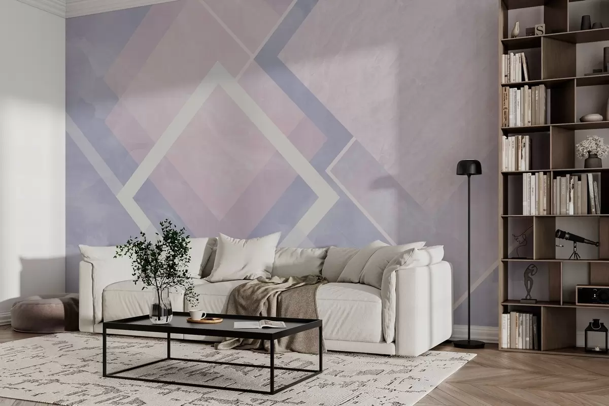 Murales de pared Geometría en tonos rosas y azules w02062 murales de pared Geometría en tonos rosas y azules w02062