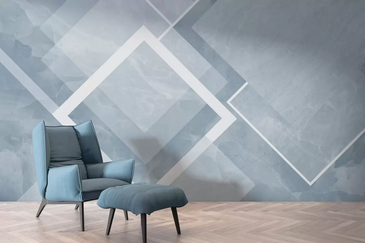 Murales de pared Geometría en tonos azules w02062v3 murales de pared Geometría en tonos azules w02062v3