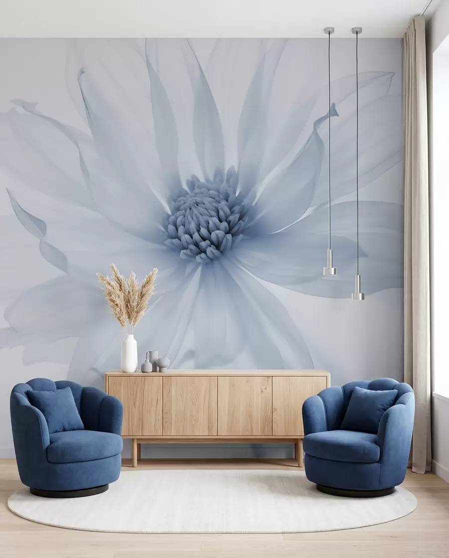 murales de pared Una flor en azul w02077