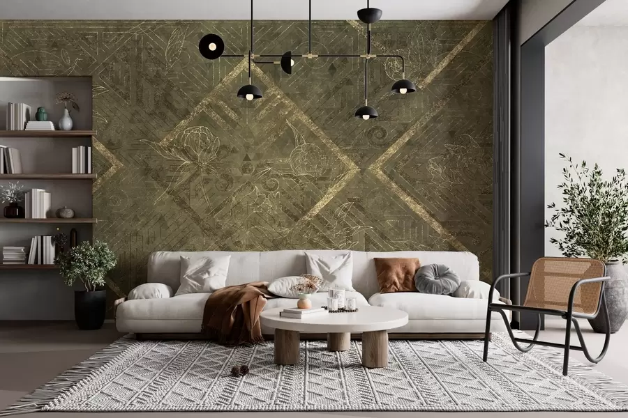 Murales de pared Textura grunge con motivos florales w02079v1 murales de pared Textura grunge con motivos florales w02079v1