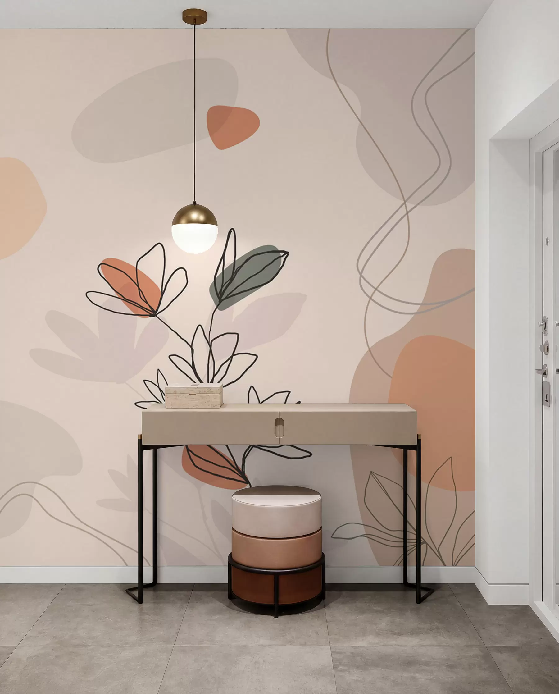 murales de pared Flores estilo boho w02103