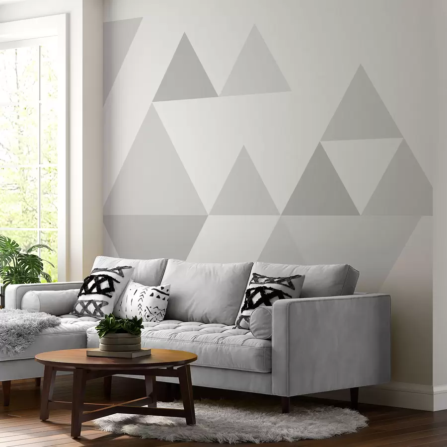 Murales de pared Elegantes triángulos de color gris w02107v2 murales de pared Elegantes triángulos de color gris w02107v2