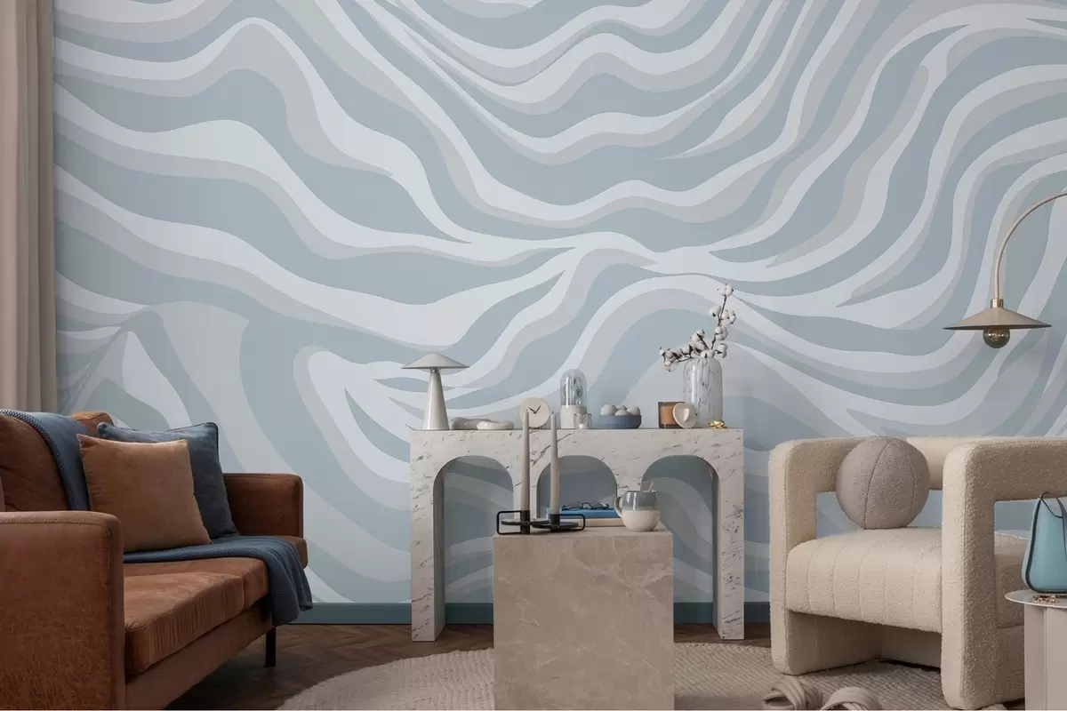 Murales de pared Líneas onduladas de tres colores w02109v1 murales de pared Líneas onduladas de tres colores w02109v1