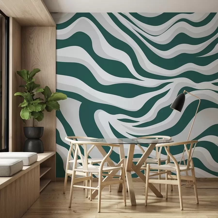 murales de pared Líneas onduladas de tres colores w02109v2