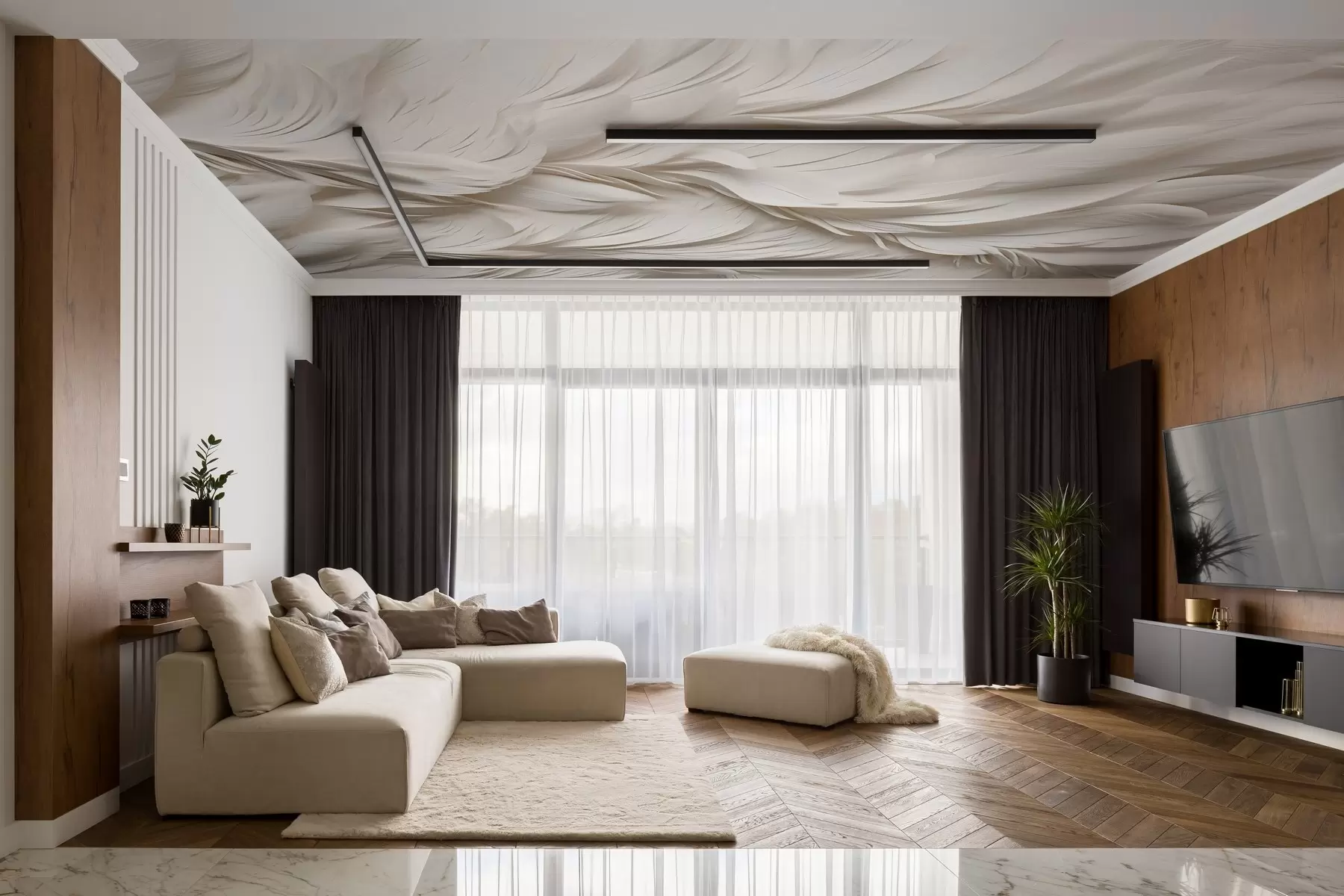 murales de pared Plumas voluminosas w02118