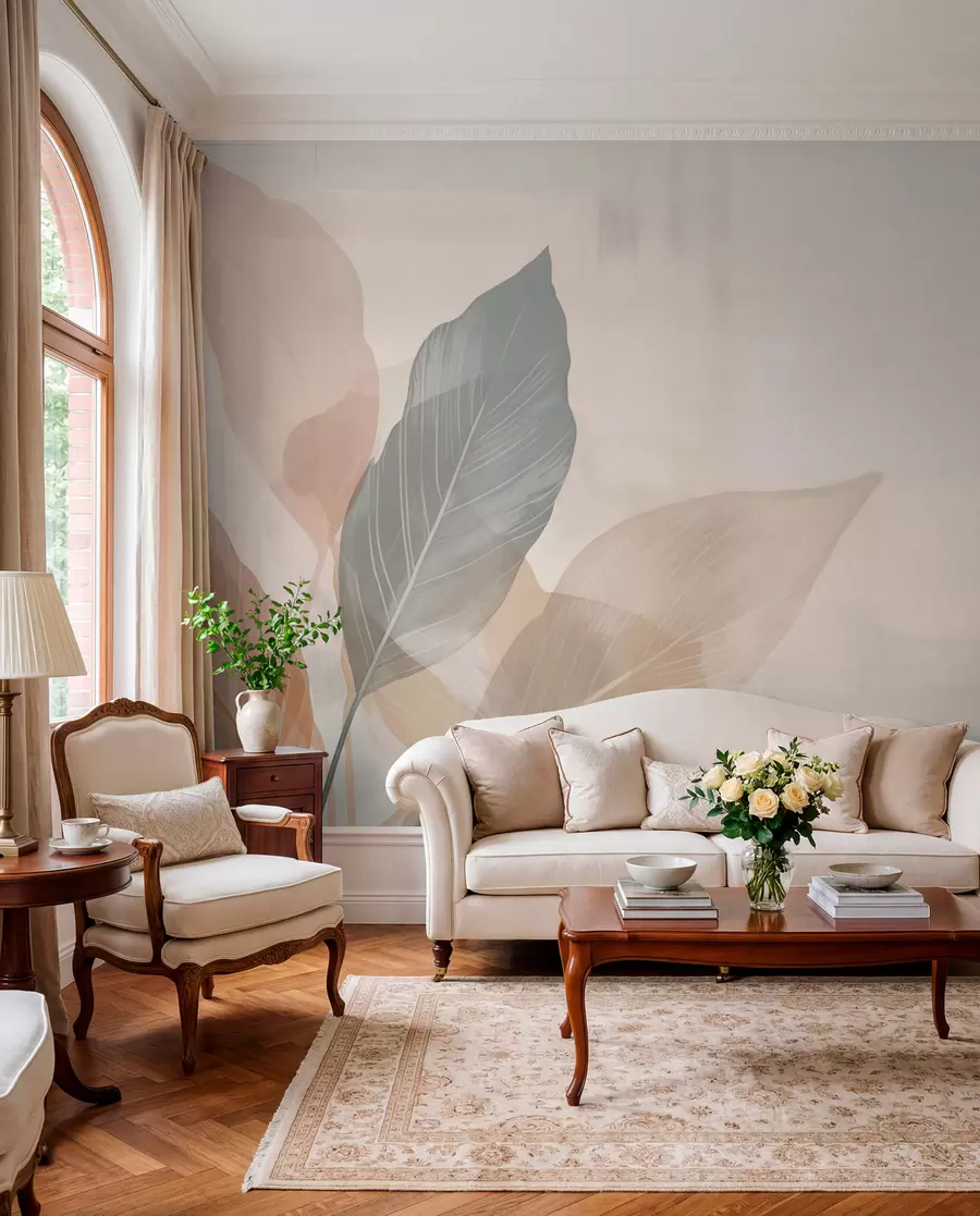 murales de pared Hojas retro w02190