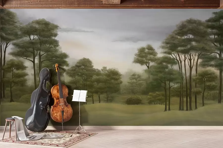 Murales de pared Arboleda verde vintage w02193 murales de pared Arboleda verde vintage w02193