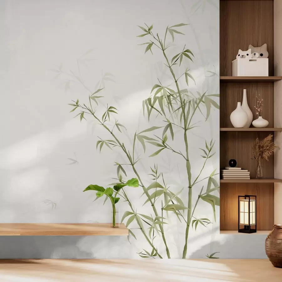 murales de pared Suaves hojas que disfrutan de la serenidad w00546