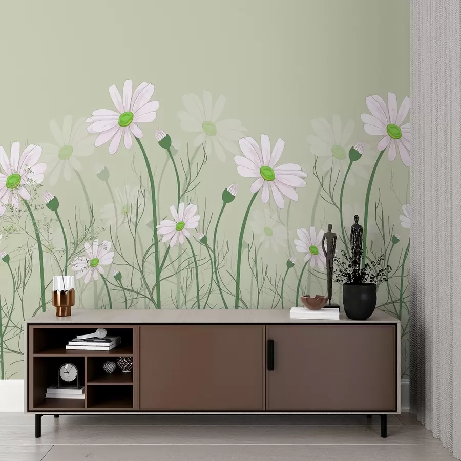 murales de pared Delicadas flores bailando en la brisa w00802v2