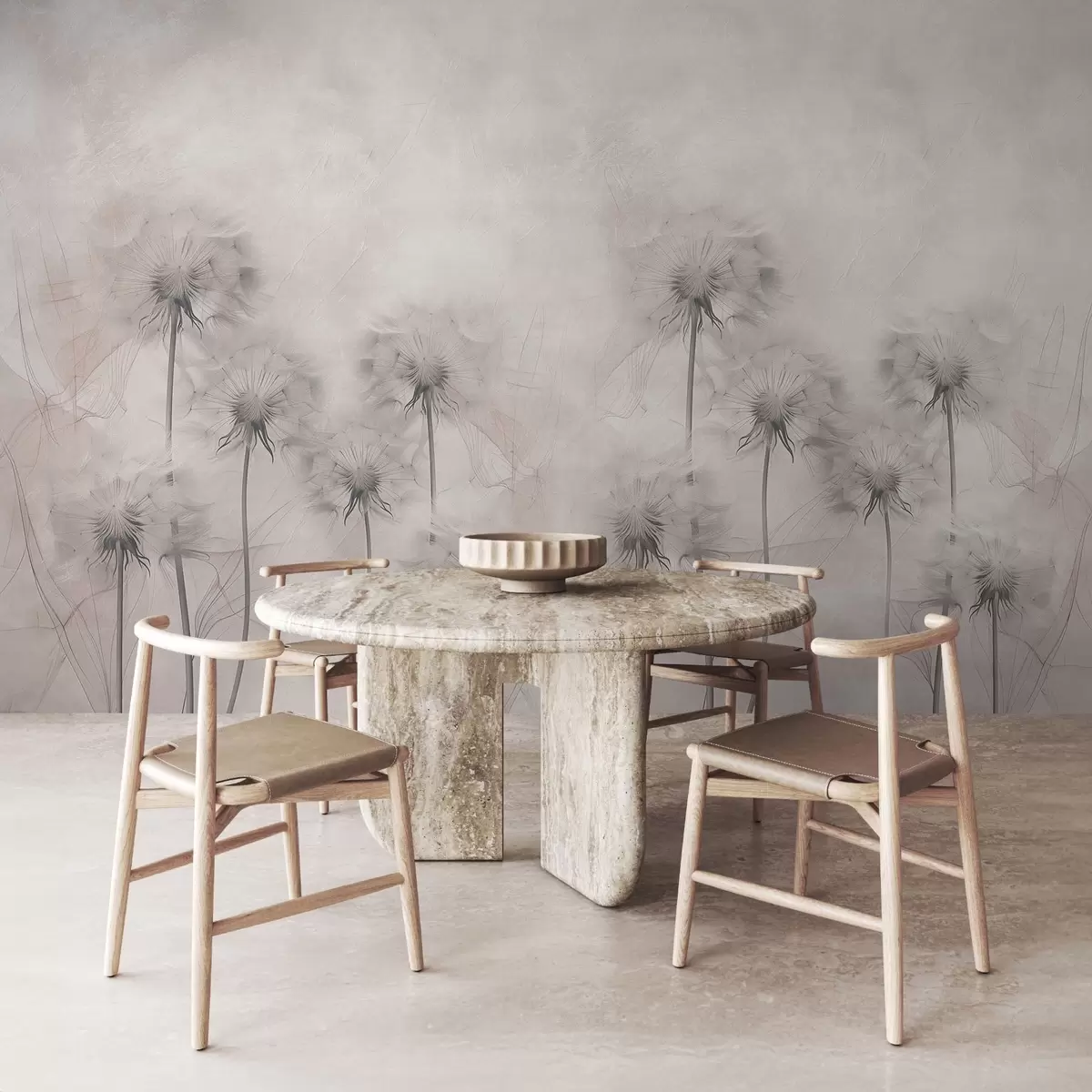 Murales de pared Dientes de león sobre fondo beige claro w01895 murales de pared Dientes de león sobre fondo beige claro w01895